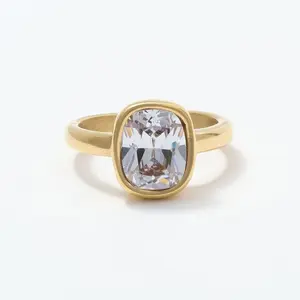 Women's Stainless Steel Zircon Ring - Fashionable, Simple, Lightweight Costume Jewelry Accessory