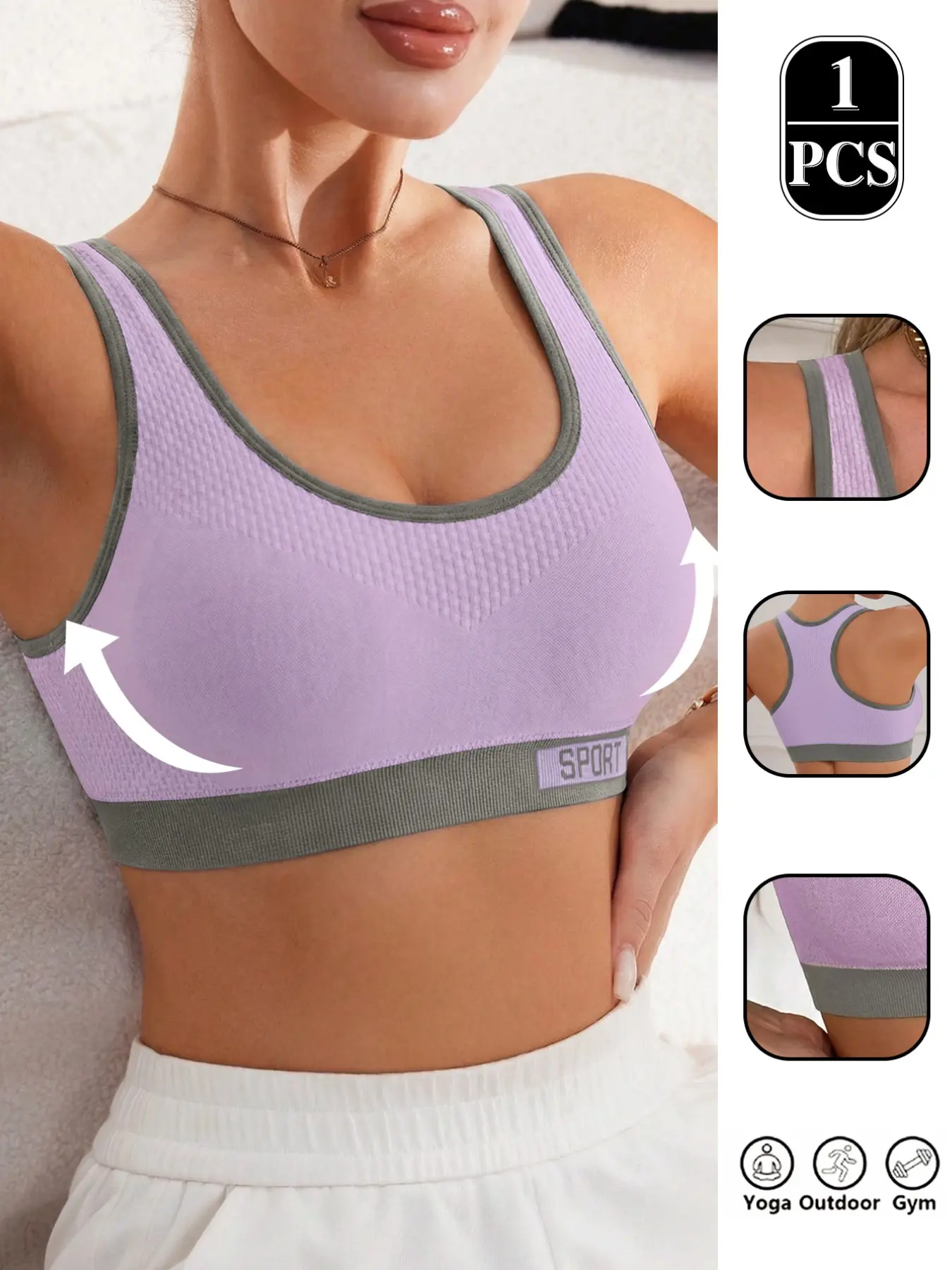 Everyday Lounge Active Racerback Bra, Perforated Air Flow Knit Cross Back Wireless Top, Figure Defining Side Smoothing Multi Activity Support Bralette
