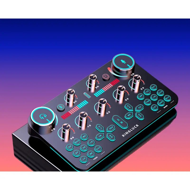 V19 Wear-Resistant Sound Card Complete Live Streaming Kit with Singing Microphone, Physical Buttons, Audio Effects for Content Creators, Mobile/PC & Computers Host Broadcast Entertainment Use