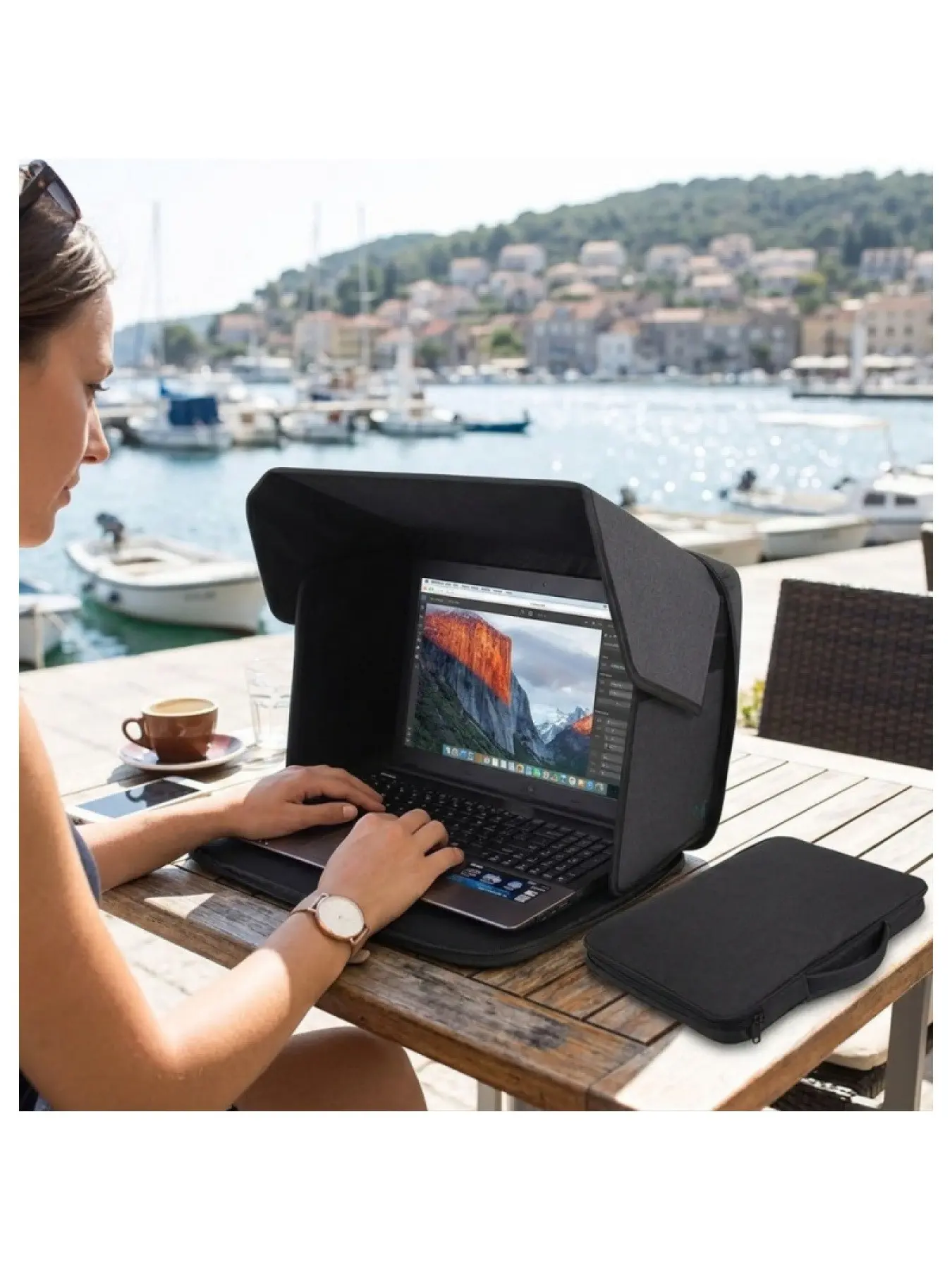 Casual Business Laptop Bag, Sunshade for Laptops, Handheld Computer Case, Fits 12-16 Inch Laptops, Anti-Glare Privacy Cover, Foldable Protector, Ideal for Outdoor Office, Laptop Sleeve