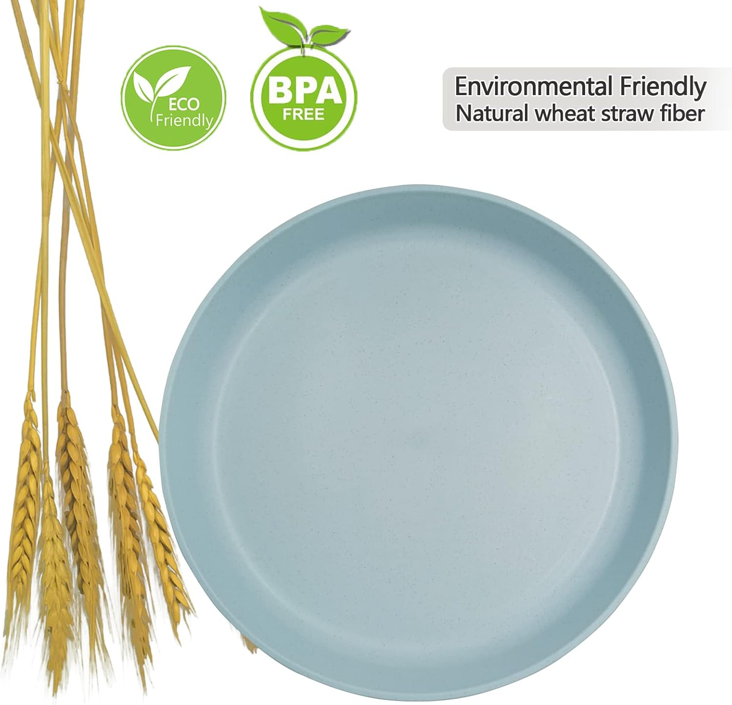 Dinner Plates Wheat Straw Fiber Plate Sets Unbreakable  Plates Microwave Save Dish Washer Safe For Salad Pasta Safe [Set of 8]