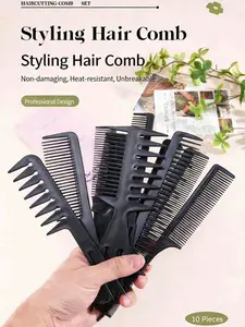10-Piece Hair Comb Set, Beauty Hair Care Tools, Styling Combs, Dyeing Combs, Essential Hair Accessories, Perfect for Daily Use
