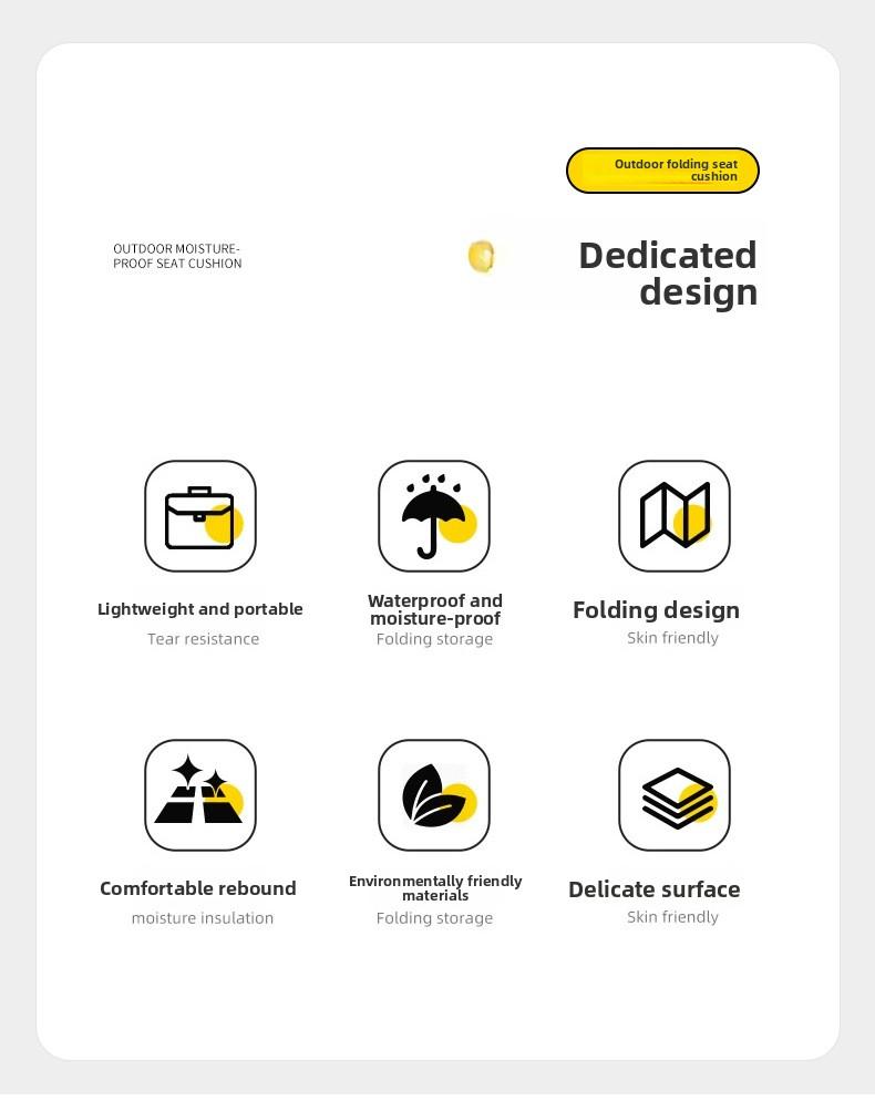 Portable Waterproof Picnic Mat Moisture-proof Mat Camping Ground Mat Thickened Outdoor Beach Travel Foldable Small Seat Cushion