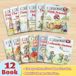 12-Book Phonics and Sight Word Reader Set for Kids, Early Learn to Read Storybooks with Animal Friendship Adventures, Picture Books for Preschool, Kindergarten and Beginner Readers