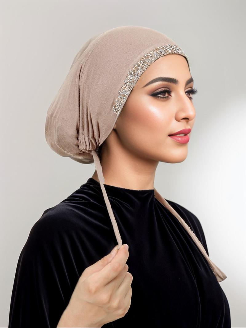 Women's Rhinestone Decor Instant Hijab, Modest Fashionable Hijab for Daily Wear, Women's Islamic Clothing for All Seasons, Clothes for Women