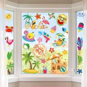 Summer Decorations Window Clings and Stickers for Glass Windows