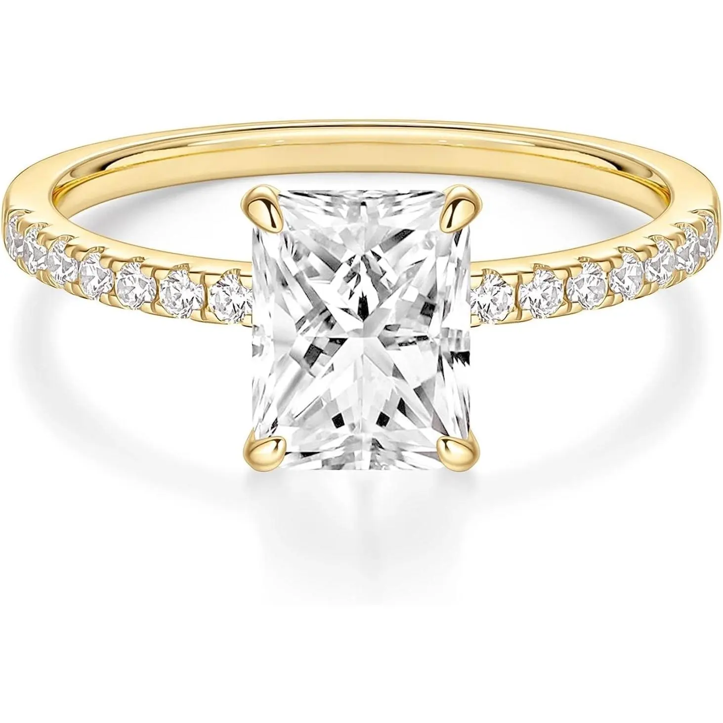 Engagement Rings for Women Radiant Cut CZ Promise Wedding Bands Travel Ring Size 3-11