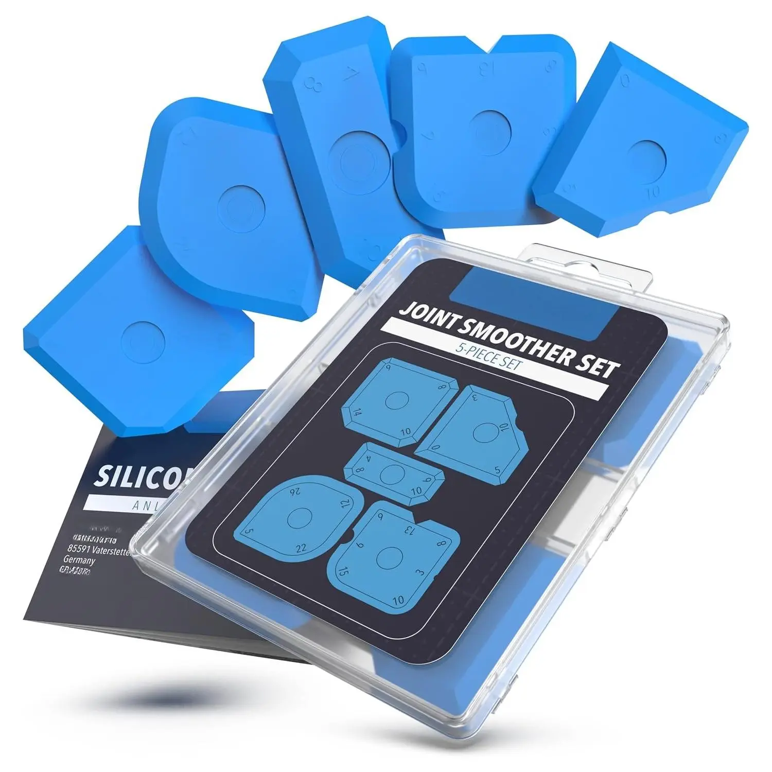 Caulking Tool Set – 5-in-1 Sealant Finishing Tool Kit | Caulk Remover, Grout Scraper & Applicator for Bathroom, Kitchen, Window, Sink, Tile & Joint | Professional  Tools