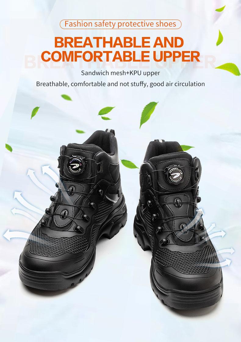Men's Work Safety Shoes High Top Lace-up Safety Boots, Steel Toe Anti-smash and Anti-puncture Work Safety Boots Comfortable and Breathable Outdoor Sports Shoes Hiking Shoes Large Size Men's Work Shoes Industrial Outdoor Construction Product Model：9195