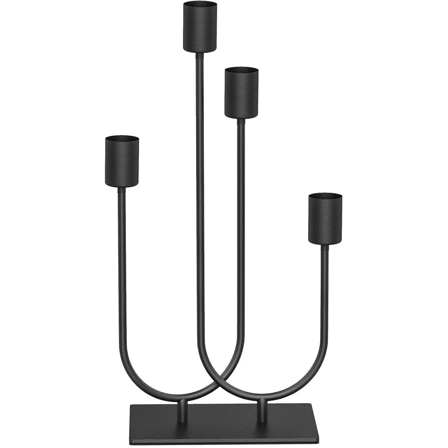 smtyle Halloween Black Taper Candle Holders Set of 4, 0.8" Diameter Iron Candelabra Candlesticks, Ideal for Table Centerpiece Decor