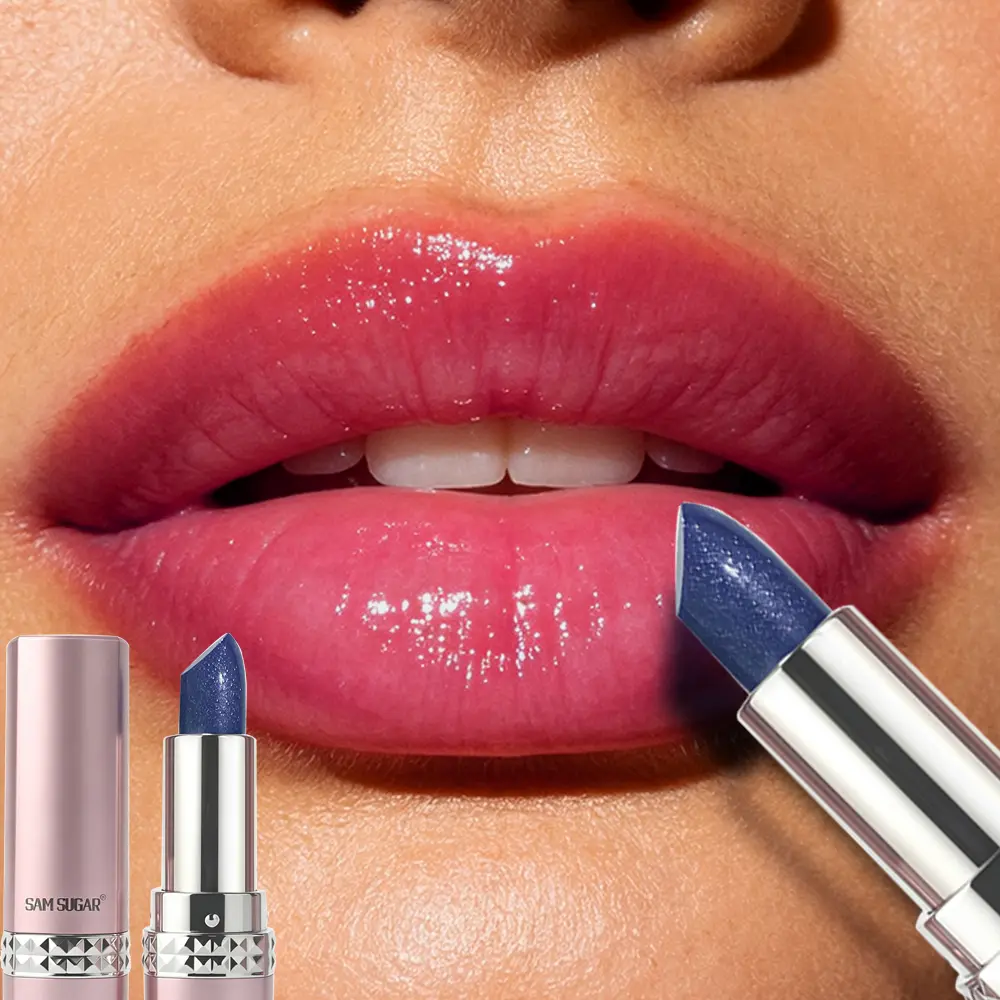 `Thermal Color Changing Glitter Lipstick | 3D Metallic Velvet Waterproof Lip Stick`