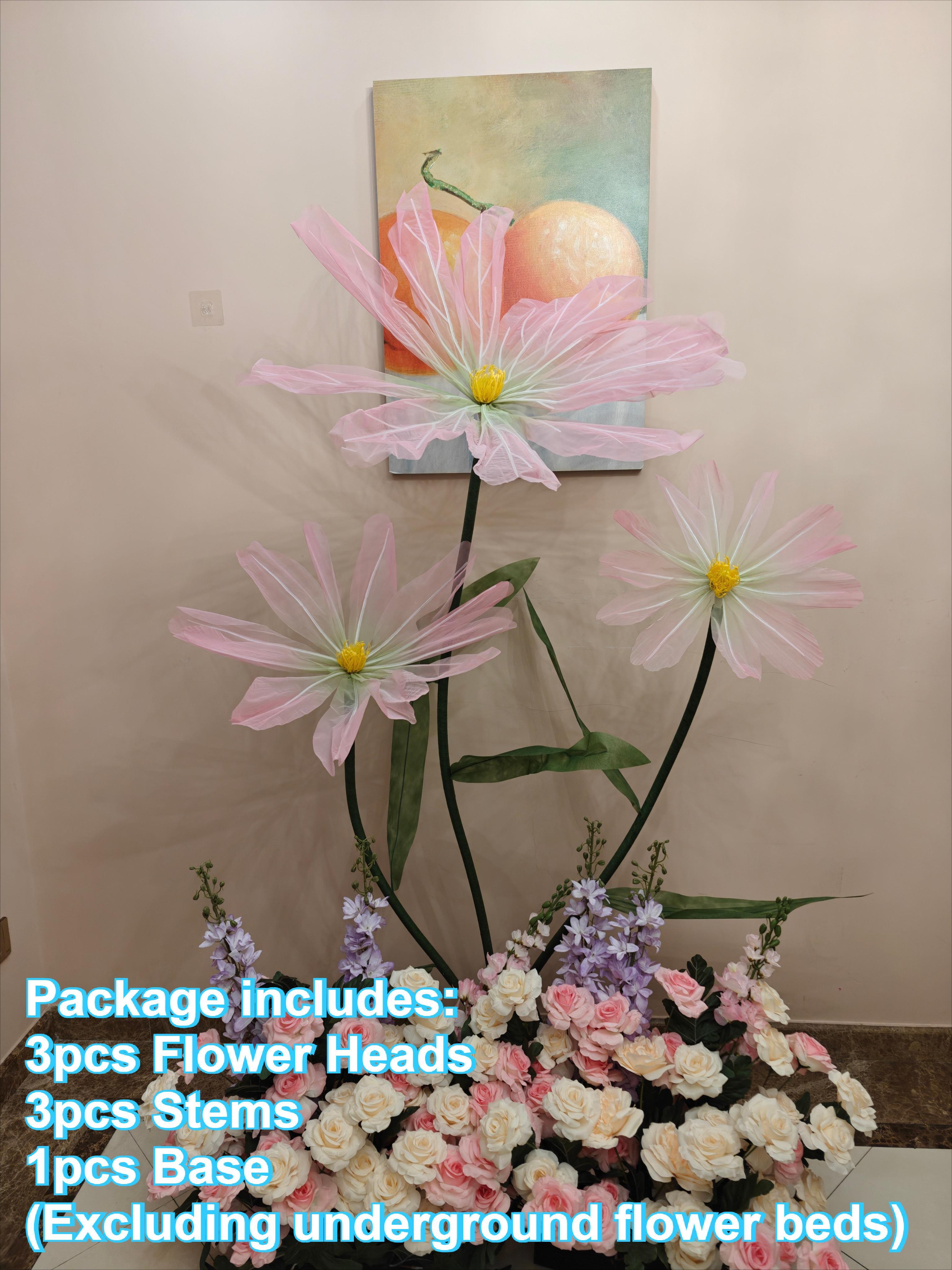 Artificial Silk Flower Wedding Scene Backdrop Decor Silk Yarn Flower Window Display Ornaments Stage Road Guide Floral With Stand