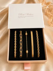 5pcs Gold/Silver Layered Bracelets Set for Women, Minimalist Stackable Chain Bracelets, Boho Fashion Wrist Jewelry Set,boho bracelet set,aesthetic wrist jewelry,tiktok jewelry set,luxury layered bracelet,indie fashion bracelet