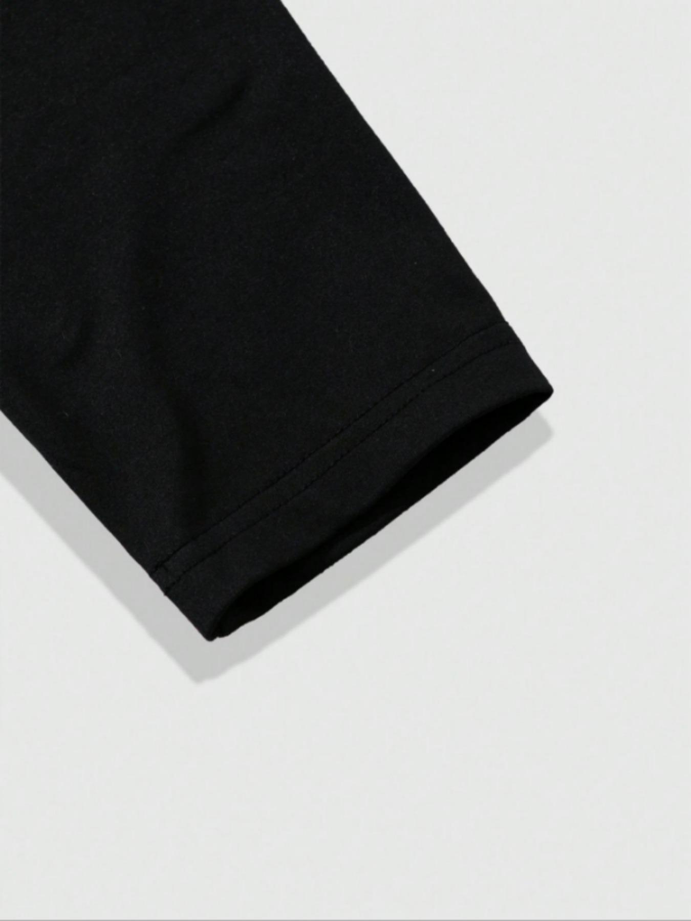 Men's Hooded Long Sleeve T-Shirt + Faux Two-Piece Pants Set, Casual Fall & Winter, Moderate Fabric, Fitted Style