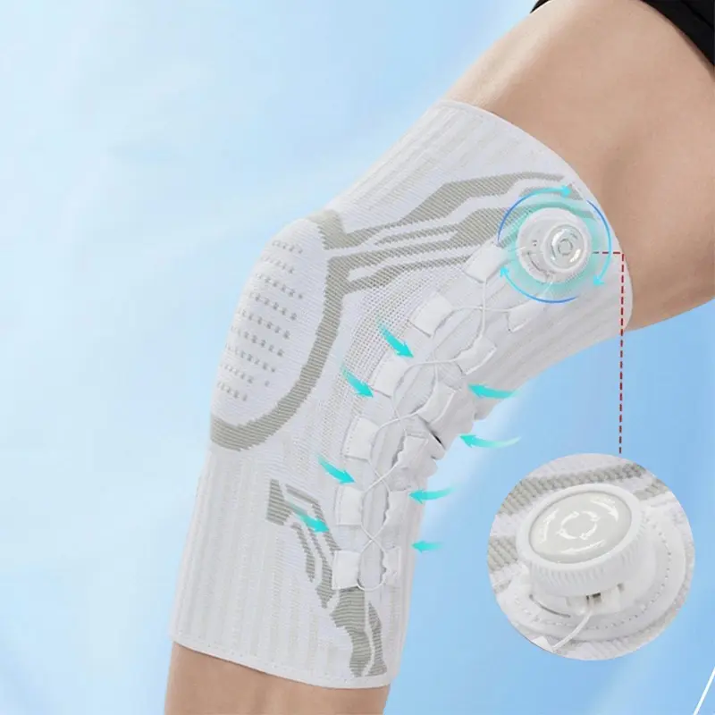 Adjustable Sports Knee Brace, Knob-Style Knee Support, Outdoor Running, Basketball, Spring Support, Silicone Shock Absorption