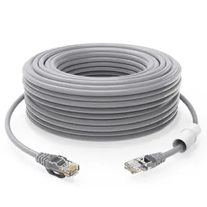 1 PCS Gray CAT5 Ethernet Network Cable 100ft (30 Meters) Indoor Outdoor for PoE Camera