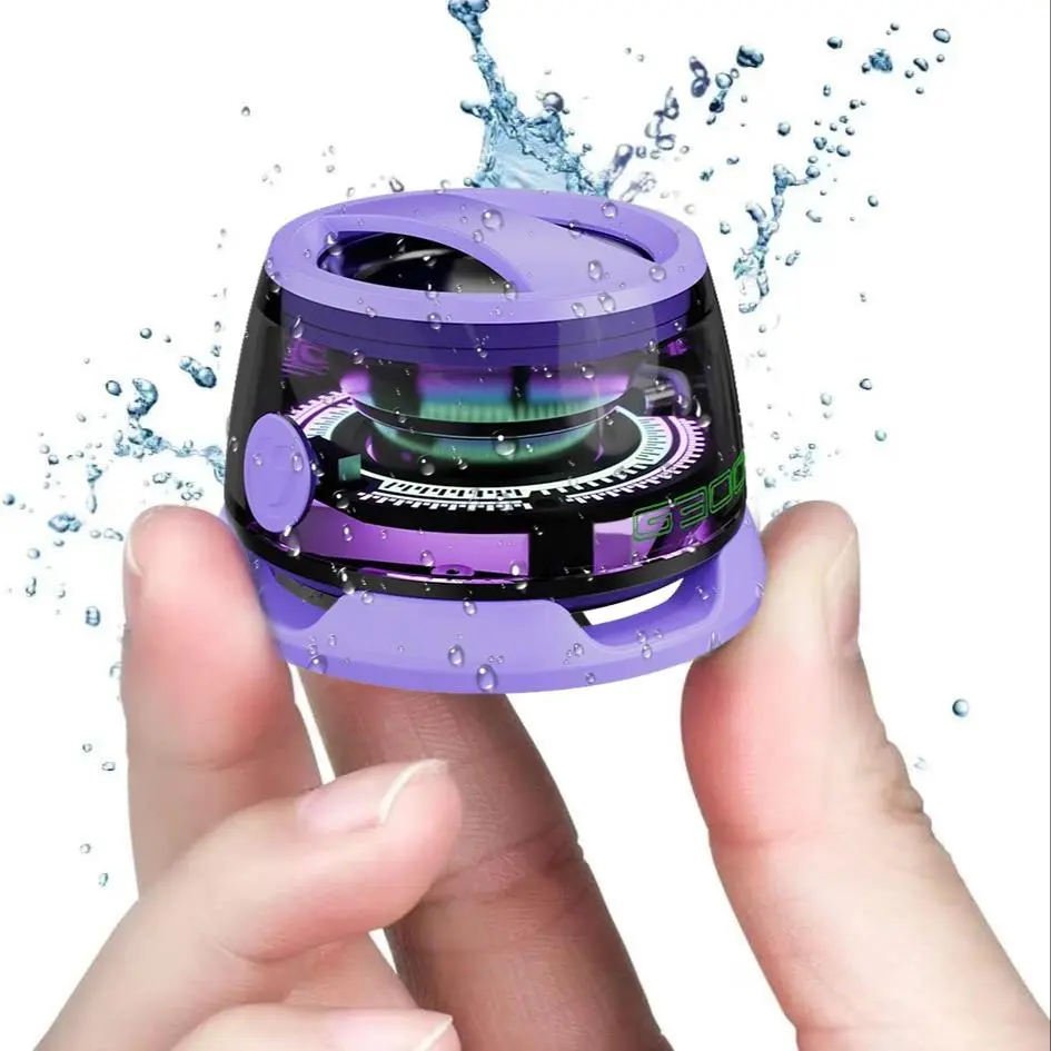 G300 Portable Wireless Bluetooth Speaker, Compact Waterproof IPX7 Speaker with Colorful Light, Long Playtime Wireless Speaker for Home, Outdoor, Party, Beach, Mobile, Audio, Speaker System