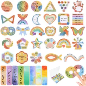 108 count Sensory Stickers - 2 Textured Surface Calm Stickers with Storage Box - Fidget Strips for Adults, and  -   Mindfulness Stickers for Office Desk