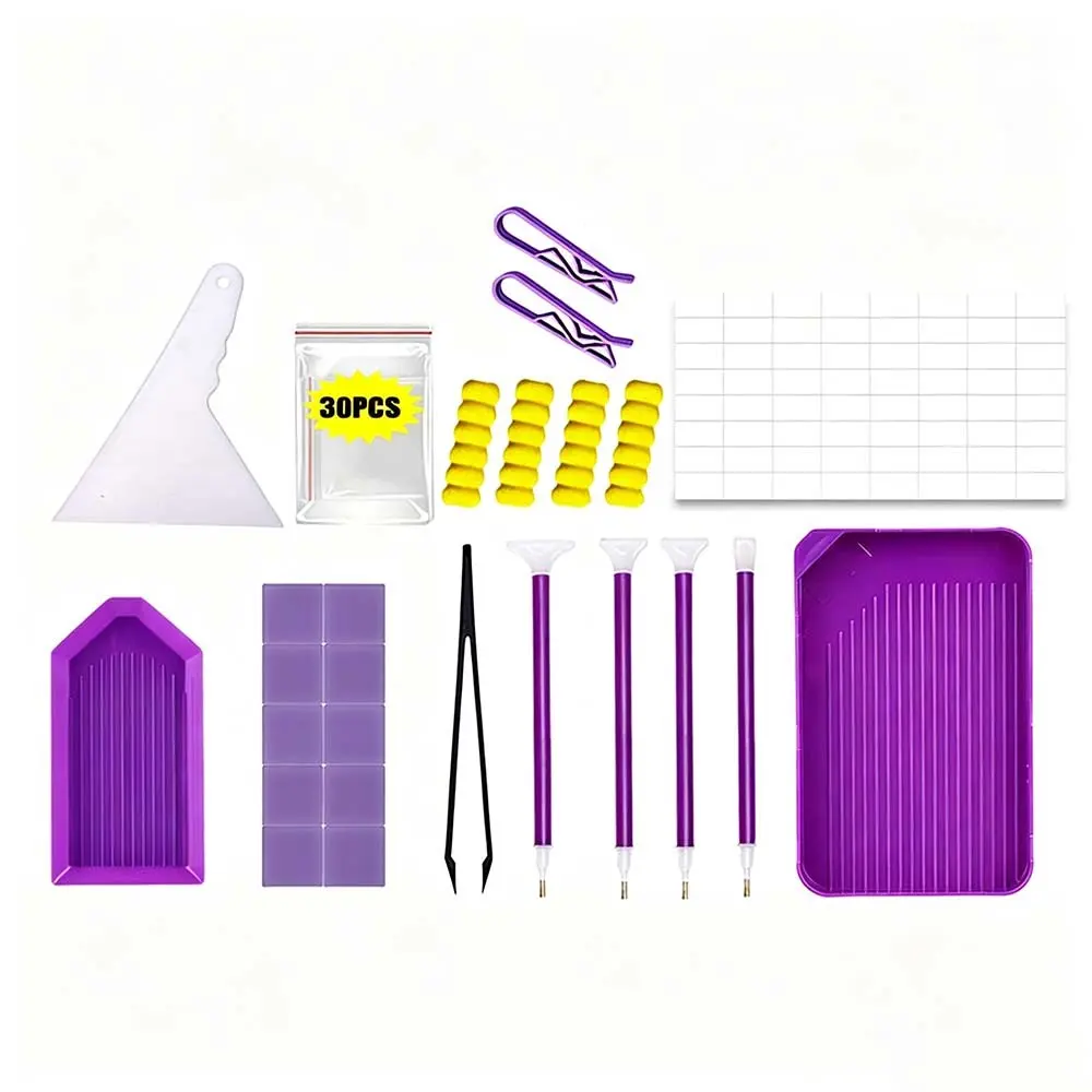 Diamond Painting Tool Kit with Tweezers, Stickers, Dotting Pen, Clay, Tray, Convenient Diamond Painting Making Tools
