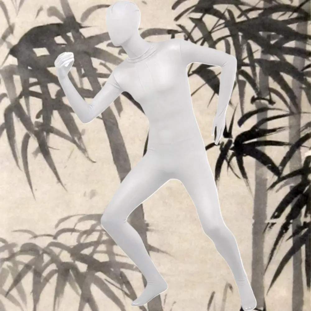 Halloween Elastic Orange Full-body Open-face Zentai Suit Unisex Invisible-style Role-play Jumpsuit