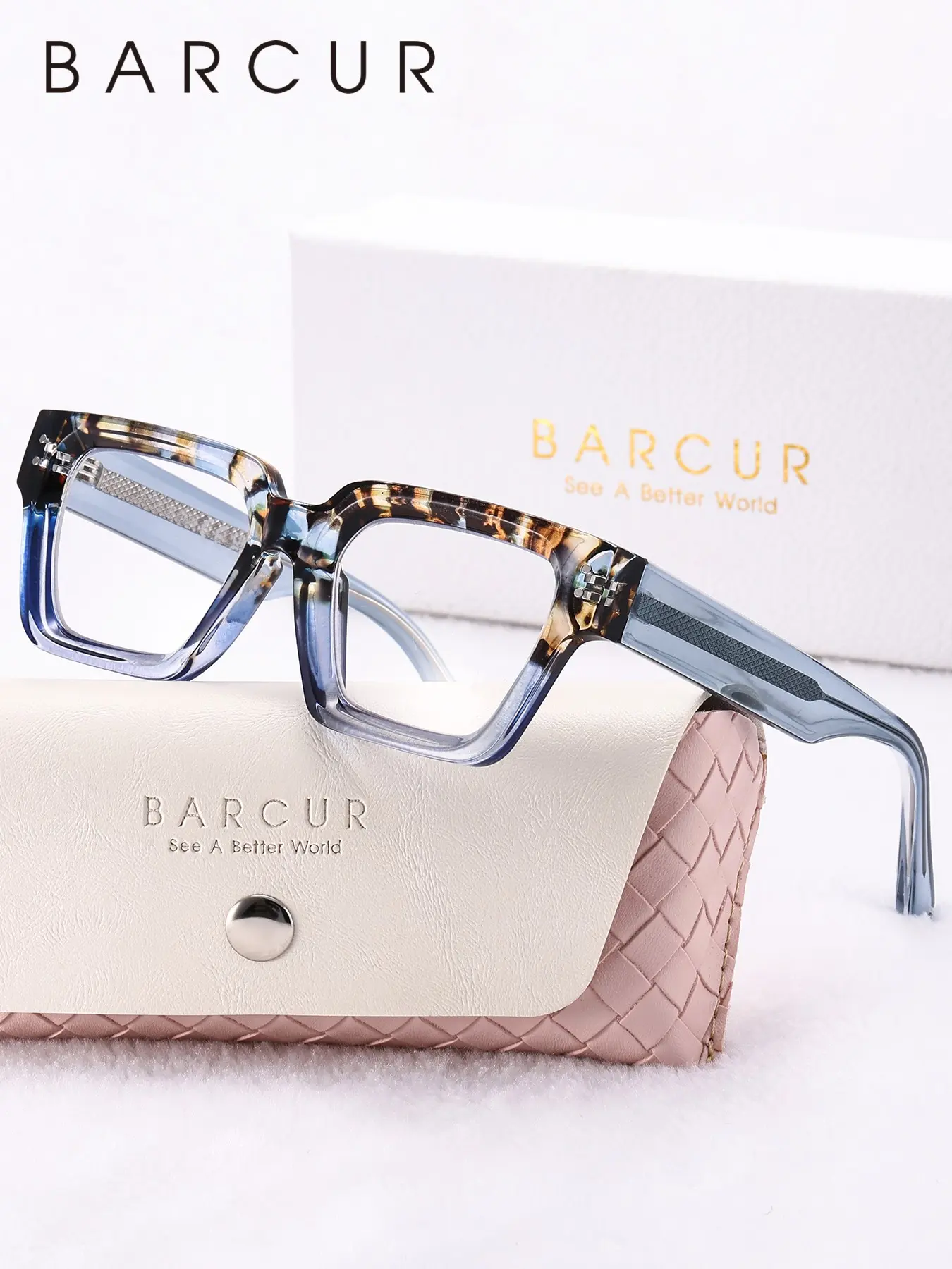 BARCUR Retro Leopard Glasses for Women, Anti Blue Light Eyewear, Lightweight Frame No Pressure for Office, Study, Computer & Smartphone All Day Wear