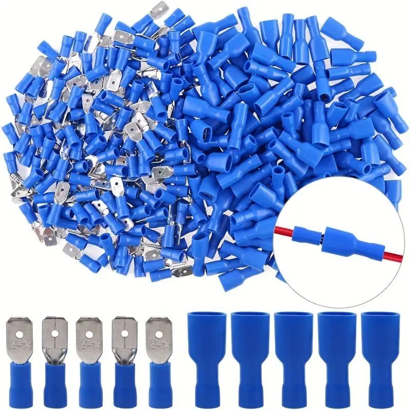50 Pairs Gauge Fully Insulated Male/Female Spade Quick Splice Wire Terminals - The Perfect Wire Crimp Connector Set!