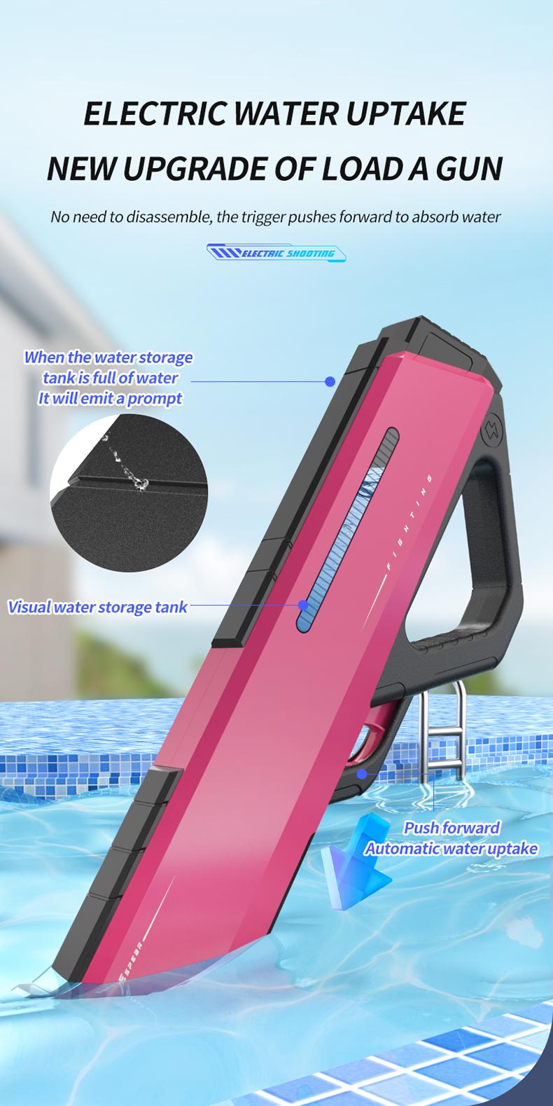 Automatically Water High Pressure Electric Water Gun Toys for Kids Summer Outdoor Pool Fight Games Children Water Toys Gift play Watergun Waterblaster