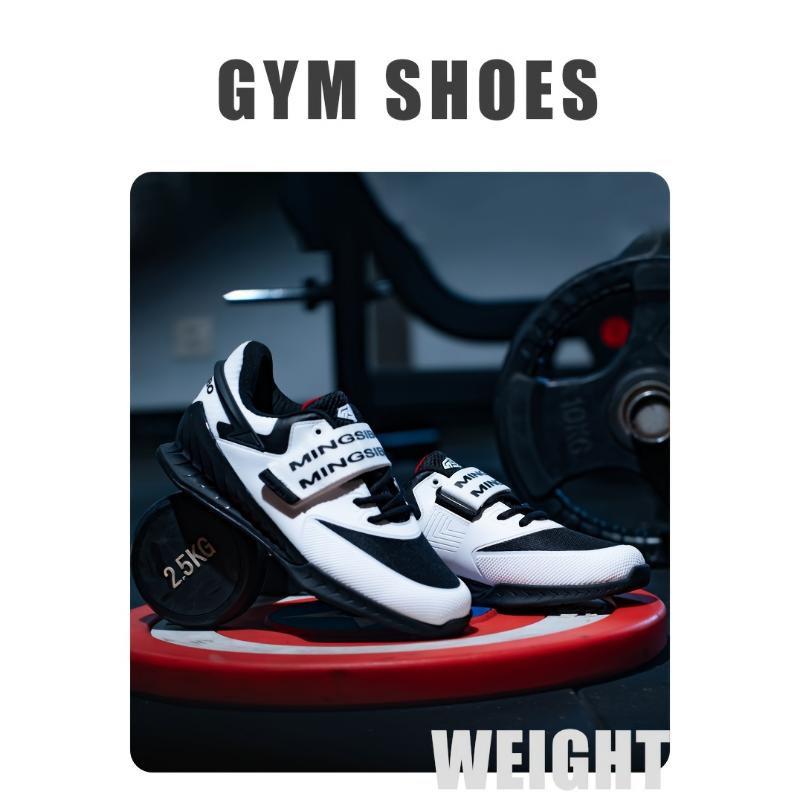 Professional weightlifting shoes crafted for heavy-duty lifting and high-intensity functional training, featuring sturdy anti-slip rubber soles that deliver excellent stability for men’s deep squat movements.
