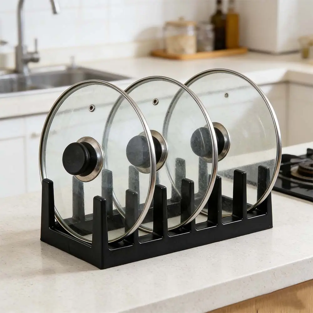 2-Piece Multi-Functional Storage Rack, Kitchen Pot Lid Holder, Bowl Dish Drainer, Creative Desk Bookshelf, Space-Saving Organizer