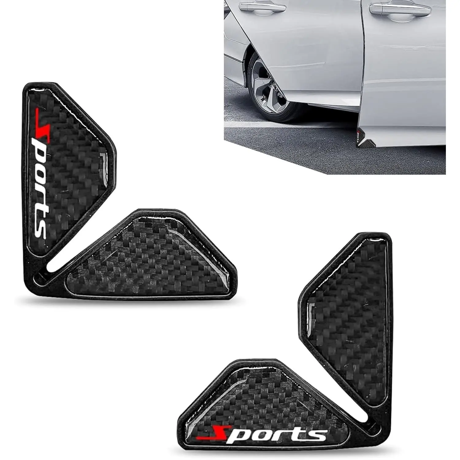 2 count  Door  Guards, Carbon Fiber   Door Corner Guards, Anti- Door Corner Protector Trim, Self-Adhesive Auto Corner Protect Sticker,  Decor Accessories