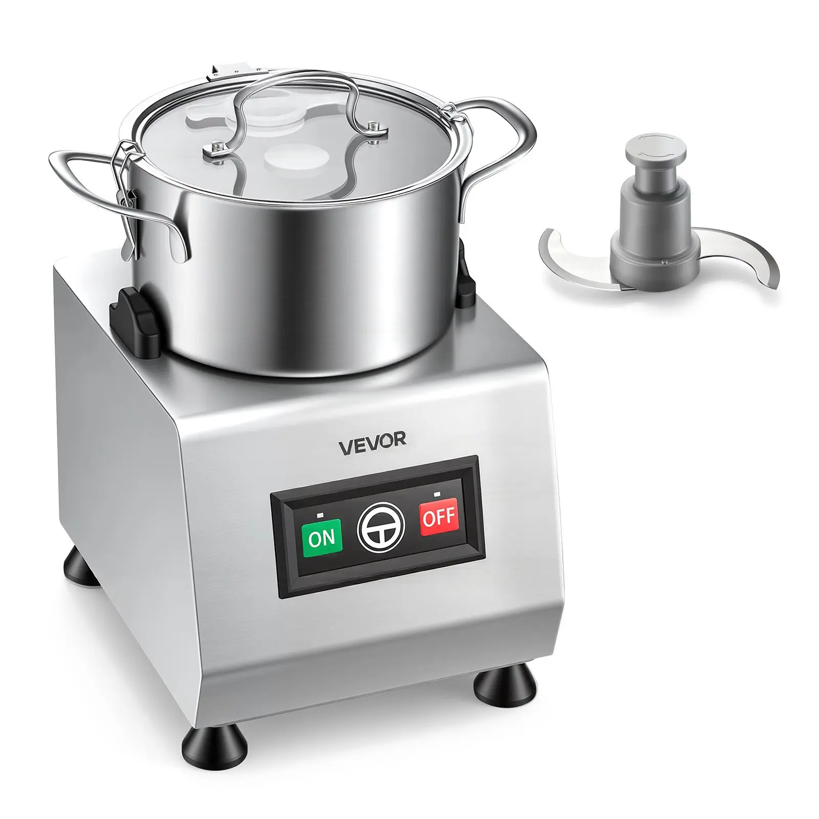 VEVOR Food Processor 3.2 qt 3L Commercial Electric Vegetable Chopper 400W, for Chopping Vegetables Fruit Grains Nuts Cheese, Food-Grade Stainless Steel Bowl, Cutter with S-Shaped Blade, 120-Volts