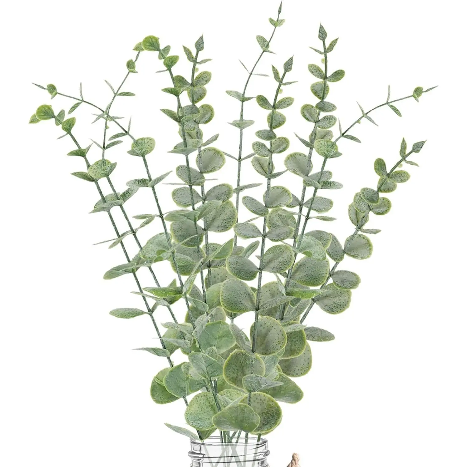 10pcs Eucalyptus Stems Artificial Eucalyptus Leaves Fake Greenery Branches Fake Flowers for Wedding Centerpiece Spring Easter Farmhouse Home Decoration