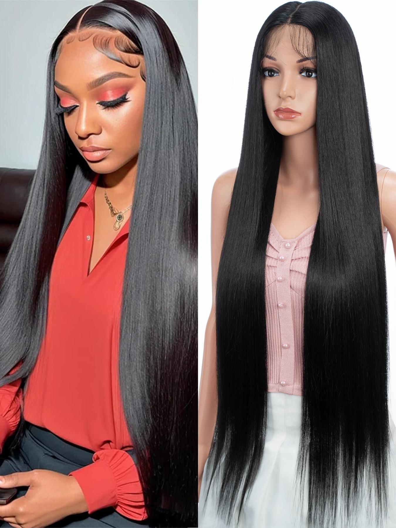 Super Long Straight Wigs with Baby Hair for Women, Gorgeous Fluffy Wigs, Synthetic Lace Front Wigs for Party, Daily Use, Glueless Frontal Wig