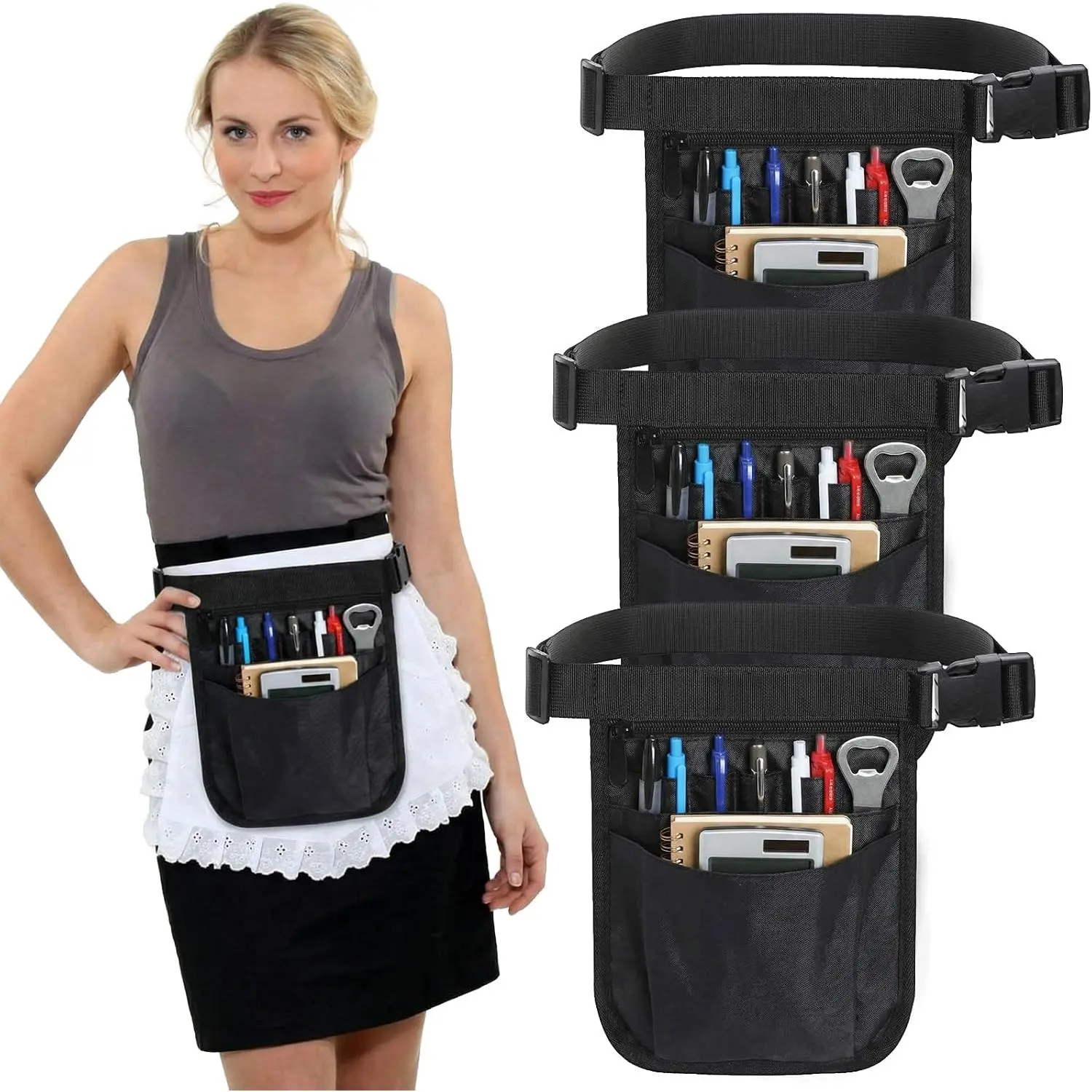 Server Apron  Pouch with Pocket Restaurant Waitress Accessories Bag Utility  Pack for Gardening