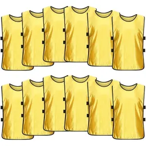 12 Pack Scrimmage Training Vest, Sports Pinnies, Practice Jerseys, Practice Vest for Adult Youth Kids.