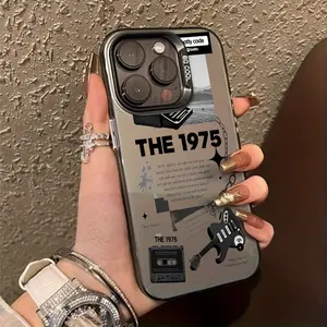 Phone Case: The 1975 Band Design Phone Case Black with Guitar And Tape Cassette Print for Music Lovers iPhone 17 Pro Max iPhone 17 Pro iPhone 17 Plus iPhone 17 iPhone 16 Pro Max iPhone 16 Pro iPhone 16 Plus iPhone 16
