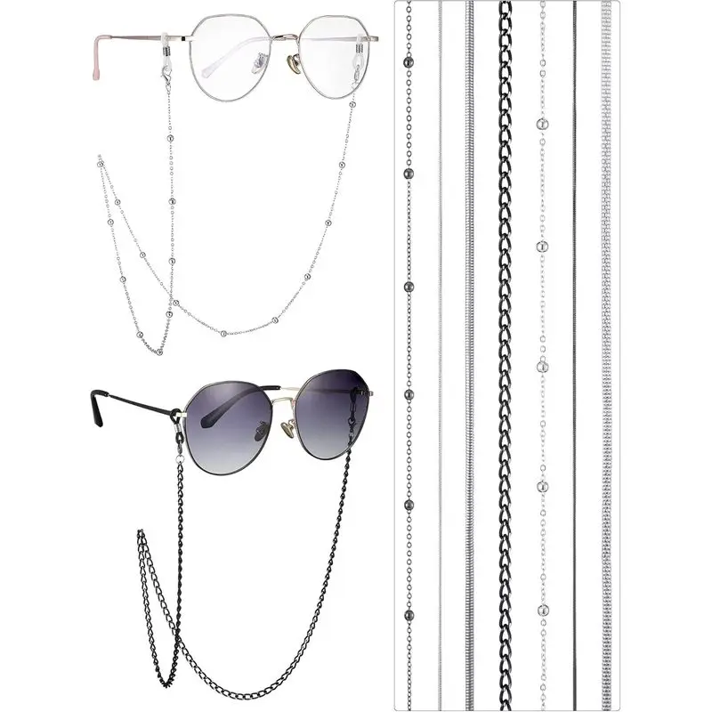 7 Pcs Eyeglass Chains Eyeglasses Strap Glasses Holder Necklace Eyewear Chain Reading Lanyard for Glasses Women Men
