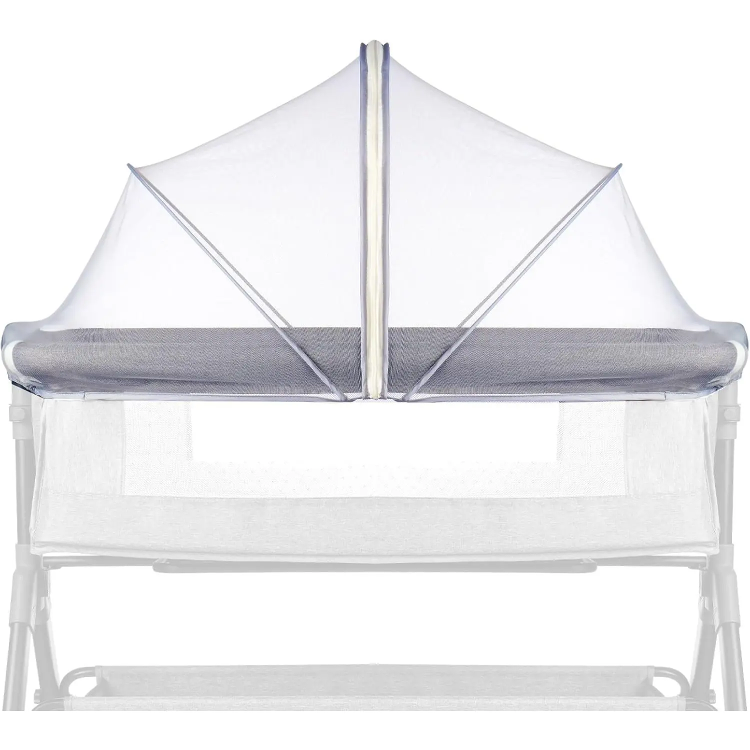 Bassinet Cover Net for Babies to Keep Insects/Bugs/Cats Out, Toddler Bassinet/Bedside Sleeper/Crib Net with Two-Way Zippers & Bag, Breathable Mesh Holes, White