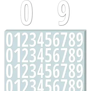 600 count, 2 inch - Vinyl Number Stickers,  Stick  Numbers Labels - White