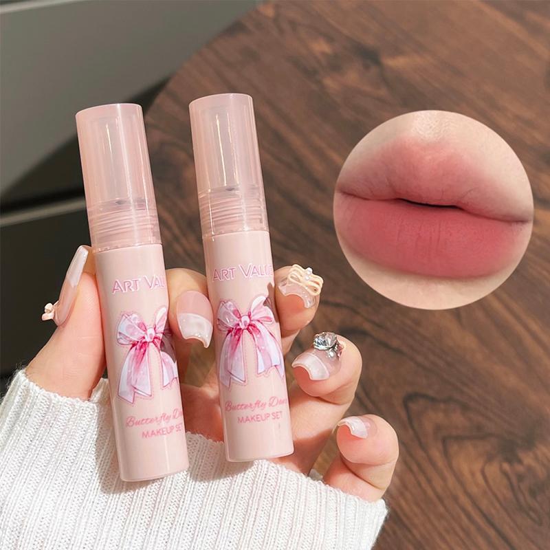 Lip Makeup Set, 6 Counts/set Long Lasting Matte Lipstick & Lip Gloss & Necklace, Birthday Gift for Women & Girls, Cosmetic