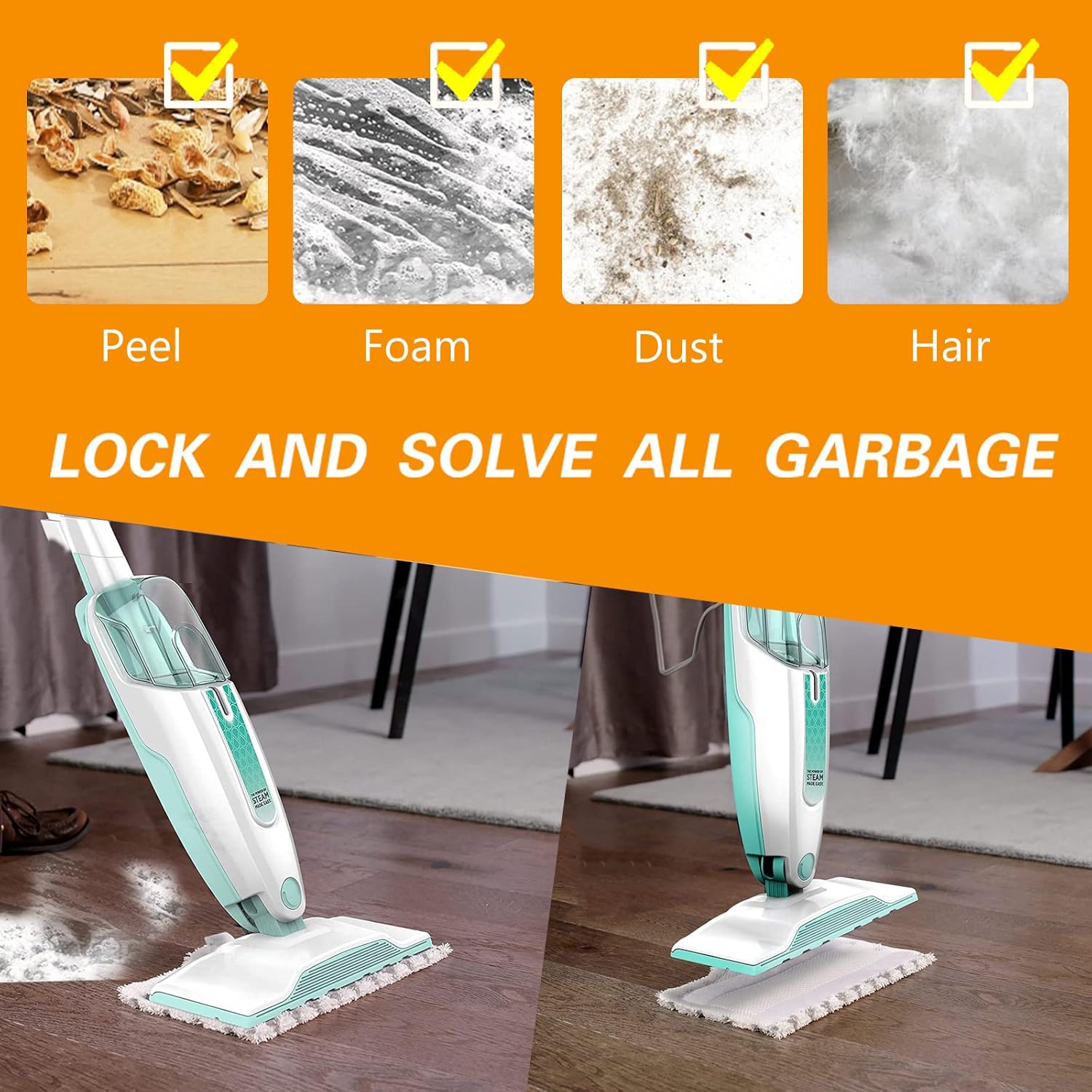 4 Pack Steam Mop Pads for Shark S1000 S1000A S1000C S1000WM S1001C Replacement Steamer Mop Pads Washable Microfiber Mop Pads for All Hard Floors
