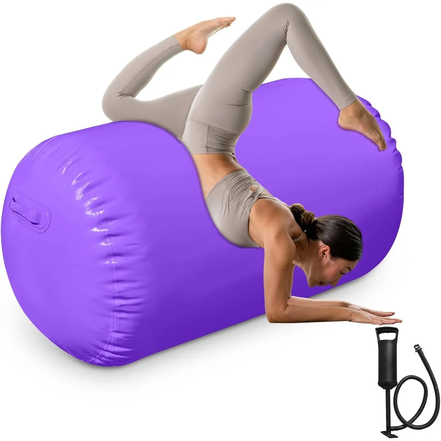 Gymnastics Barrel Back Handspring Trainer Air Tumbling Mat for Tumbling Cheerleading Training Yoga Gym with Manual Air Pump