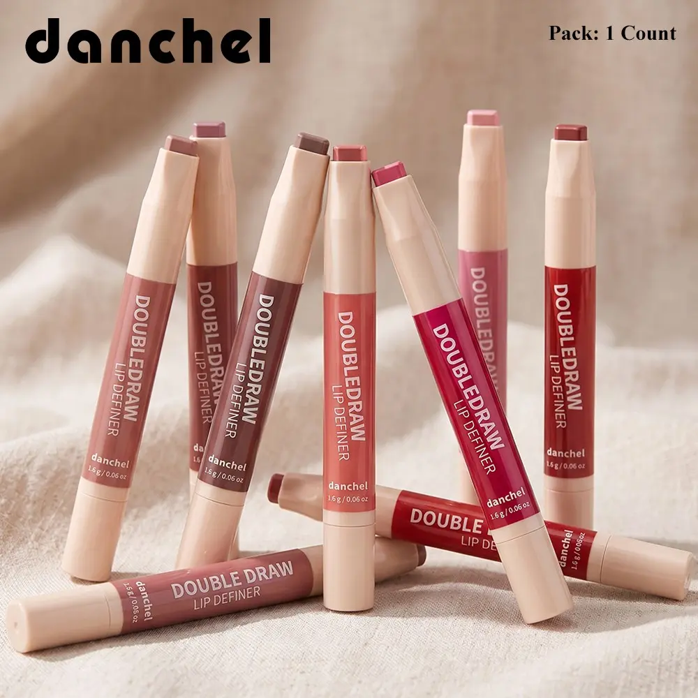 danchel 2-in-1 Dual-Shade Lip Definer & Lip Gloss, Line & Fill Lips in One Swipe, Satin Balm Finish, Rich Pigment Payoff, All-Day Hydration, Long-Wear Comfort, Ideal for Daily Commutes, On-the-Go Touch-Ups, Business Trip & Travel