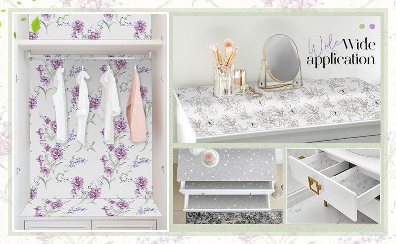 Geosar 10 Sheets Drawer Liners for Dresser Scented Drawer Liners Non Adhesive Scented Fragrant for Home Shelf Closet (Star, Baby Talcum Powder Scent)