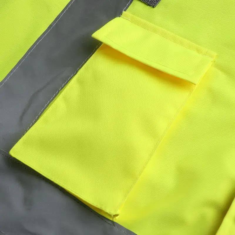 Mens High Visibility Reflective Jackets Waterproof Safety Jacket with Pockets Hi Vis Yellow Coats with Black Bottom Suitable for Cold Weather Work Construction（gift）.