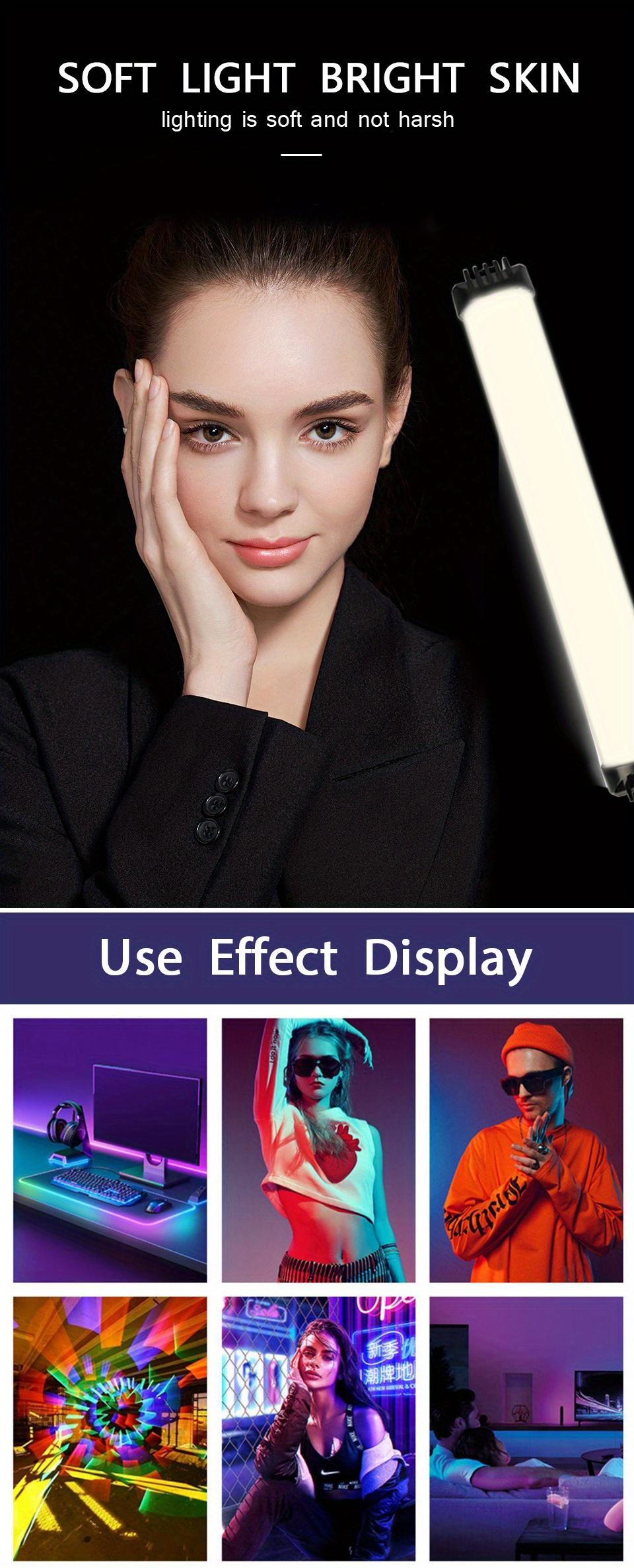 360 Full Colorful LED Lamp Fill Light RGB Video Light Wand Photography Lighting Stick Party Handheld Flash Speedlight With Tripod Stand For Video Shooting Live Streaming