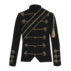 Modern Michael Jackson Sequined Performance Outfit New Men's Banquet Guest Band Rock Singer Costume Stand Up Collar Jacket