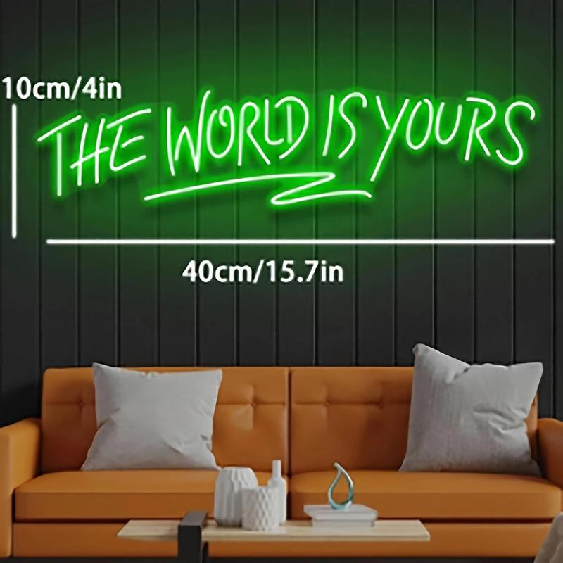 The World Is Yours Neon Sign, Personalized Letter Sign, Multicolor LED Luminous Wall Hanging Neon Sign for Bars, Nightclubs, Coffee Shops, Living Rooms, Led Signs The World Is Yours Neon Sign, Personalized Letter Sign, Multicolor LED Luminous Wall Hanging Neon Sign for Bars, Nightclubs, Coffee Shops, Living Rooms, Led Signs