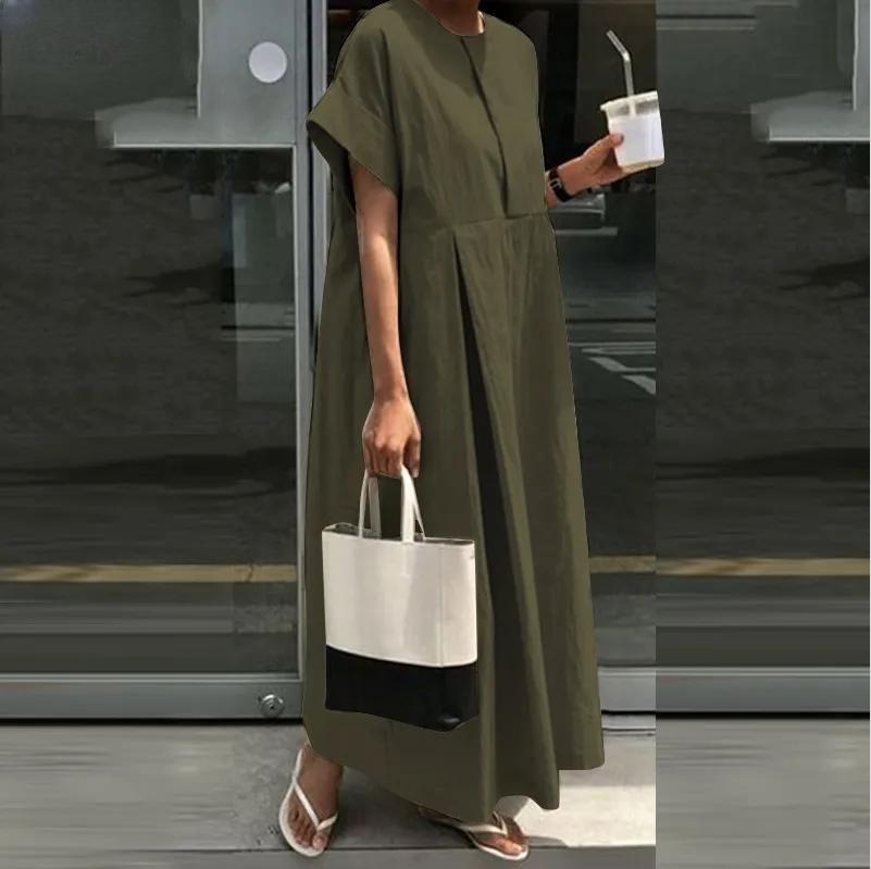 2026 Oversized Maxi Dress for Women Casual Loose Fit Short Sleeve Pleated Dress with Pockets Summer Outfit #   MaxiDress #   OversizedDress #   ShortSleeve #   PleatedDress #   WithPockets #   SummerOutfit #   CasualWear #   Outfit of the Day #   WomensFa