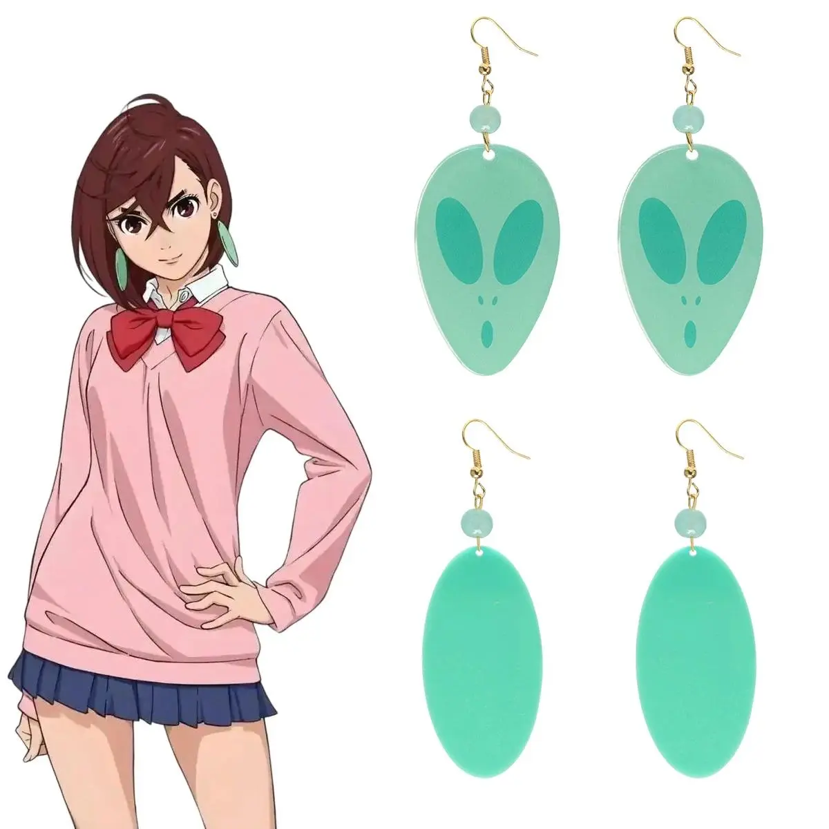 Anime DAN DA DAN Ayase Momo Same Style Pendant Earrings Cosplay Accessories Props Men And Women Earrings Holiday Gifts